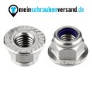 meinschraubenversand.de - Flanschmuttern (selbstsichernd mit Sperrverzahnung) nach DIN 6926 - Sicherungsmuttern A2 V2A rostfreier Edelstahl mit Polyamid-Klemmteil - UKV M3 50