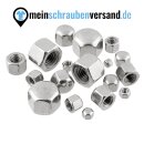 meinschraubenversand.de - Sechskant Hutmuttern M4 25 Stück DIN 917 (niedrige Form) M3 - M18 - Kappenmuttern - A2 V2A rostfreier Edelstahl