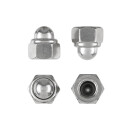Sechskant Hutmuttern M4 25 Stück DIN 986 (selbstsichernd) M4 - M16 - Stopmuttern - Kappenmuttern A2 V2A rostfreier Edelstahl