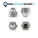 Sechskant Hutmuttern M4 25 Stück DIN 986 (selbstsichernd) M4 - M16 - Stopmuttern - Kappenmuttern A2 V2A rostfreier Edelstahl