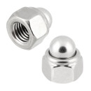 Sechskant Hutmuttern M4 25 Stück DIN 986 (selbstsichernd) M4 - M16 - Stopmuttern - Kappenmuttern A2 V2A rostfreier Edelstahl