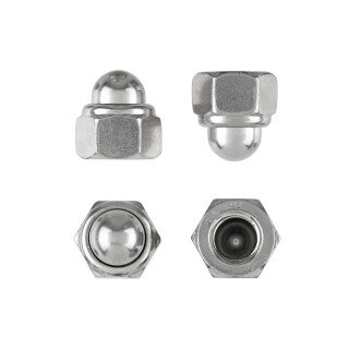 Sechskant Hutmuttern M4 50 Stück DIN 986 (selbstsichernd) M4 - M16 - Stopmuttern - Kappenmuttern A2 V2A rostfreier Edelstahl