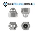 Sechskant Hutmuttern M5 50 Stück DIN 986 (selbstsichernd) M4 - M16 - Stopmuttern - Kappenmuttern A2 V2A rostfreier Edelstahl