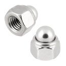 Sechskant Hutmuttern M10 25 Stück DIN 986 (selbstsichernd) M4 - M16 - Stopmuttern - Kappenmuttern A2 V2A rostfreier Edelstahl