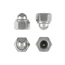 Sechskant Hutmuttern M12 100 Stück DIN 986 (selbstsichernd) M4 - M16 - Stopmuttern - Kappenmuttern A2 V2A rostfreier Edelstahl