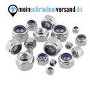 Sicherungsmuttern M5 50 Stück DIN 982 (selbstsichernd, hohe Form) M4 - M16 - Stopmuttern - Kappenmuttern - Sechskantmuttern A2 V2A rostfreier Edelstahl