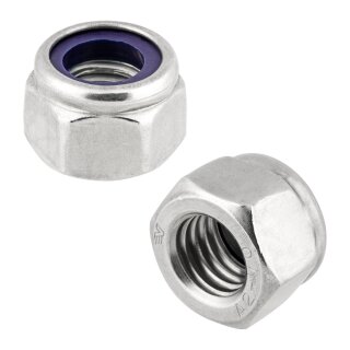 Sicherungsmuttern M10 100 Stück DIN 982 (selbstsichernd, hohe Form) M4 - M16 - Stopmuttern - Kappenmuttern - Sechskantmuttern A2 V2A rostfreier Edelstahl
