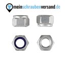 Sicherungsmuttern M10 100 Stück DIN 982 (selbstsichernd, hohe Form) M4 - M16 - Stopmuttern - Kappenmuttern - Sechskantmuttern A2 V2A rostfreier Edelstahl