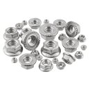 Flanschmuttern DIN 6923 (Sperrverzahnung - UKV) M3 - M16 - Edelstahlmuttern - Sperrzahnmuttern - Sechskantmuttern - Flansch - A2 V2A rostfreier Edelstahl M6 10