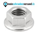 Flanschmuttern DIN 6923 (Sperrverzahnung - UKV) M3 - M16 - Edelstahlmuttern - Sperrzahnmuttern - Sechskantmuttern - Flansch - A2 V2A rostfreier Edelstahl M6 10