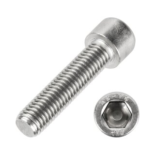 meinschraubenversand.de - Zylinderschrauben M2x14 50 Stück DIN 912 (Teilgewinde, Zylinderkopfschrauben, Innensechskant, ISO 4762) A2 V2A rostfreier Edelstahl - M2 x 14