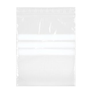 LDPE-Druckverschlussbeutel mit drei weissen Beschriftungsstreifen 50 µ 40 x 60 mm 5000 Stück