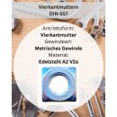 Vierkantmuttern (hohe Form) - Mutter (alle Größen & Mengen M5 - M6 - M8 - M10 - M12 - M16) - DIN 557 - Edelstahl A2 (V2A) - Einlegemutter M10-50 Stück