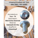 Linsenkopfschrauben M2 - M8 DIN 7985 (Vollgewinde, Innensechsrund, Torx, ISO 14583 A2 V2A rostfreier Edelstahl M4 x 50 10 Stück