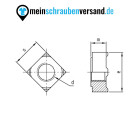Vierkant Schweißmuttern M6 10 Stück - DIN 928 - Edelstahl A2 (v2A) - (alle Größen & Mengen) - Einlegemuttern