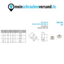 Vierkant Schweißmuttern M6 10 Stück - DIN 928 - Edelstahl A2 (v2A) - (alle Größen & Mengen) - Einlegemuttern
