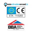 Spanplattenschrauben 4,5x50 mm 100 Stück Edelstahl A2 - Senkkopf - Teilgewinde mit verstärktem Kopf - Holzbauschrauben - Holzschrauben