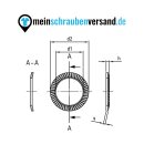 Sicherungsscheiben Form S  Edelstahl A2 V2A Schnorr Scheiben  M6 25 Stück