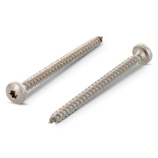 Spanplattenschrauben 3,5x16 mm 100 Stück Edelstahl A2 - Holzbauschrauben - Holzschrauben - Rundkopf - Vollgewinde mit verstärktem Kopf