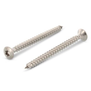 Spanplattenschrauben 3,5x40 mm 10 Stück Edelstahl A2 - Holzbauschrauben - Holzschrauben - Linsenkopf - Vollgewinde mit verstärktem Kopf