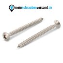 Spanplattenschrauben 4,5x60 mm 100 Stück Edelstahl A2 - Holzbauschrauben - Holzschrauben - Linsenkopf - Vollgewinde mit verstärktem Kopf