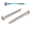 Spanplattenschrauben 4x50 mm 50 Stück Edelstahl A2 - Holzbauschrauben - Holzschrauben - Linsensenkkopf - Vollgewinde mit verstärktem Kopf