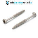 Spanplattenschrauben 4,5x60 mm 200 Stück Edelstahl A2 - Holzbauschrauben - Holzschrauben - Linsenkopf - Teilgewinde mit verstärktem Kopf