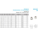 Sechskantmuttern, 1,5 d hoch, mit Bund DIN 6331 A2