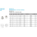 Sechskantmuttern, 1,5 d hoch, mit Bund DIN 6331 A4