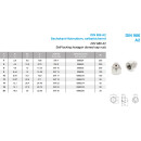 M6 Sechskant-Hutmutter, selbstsichernd DIN 986 A2-70