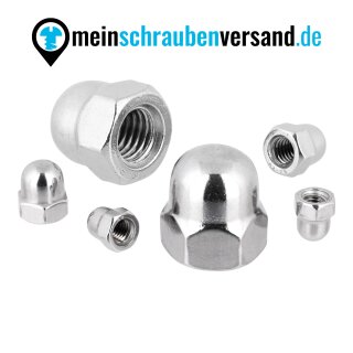 10 Stück Hutmuttern M16 DIN 1587 - Edelstahl A2 Hohe Form