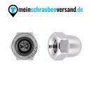 Hutmuttern Sechskant M10 hohe Form DIN 1587 Edelstahlmuttern A2 Kappenmuttern Sechskantmuttern cap nuts M10 100 Stück