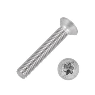 Senkkopfschrauben Torx nach ISO 14581 DIN 965 TX Senkschrauben Innensechsrund Edelstahl Vollgewindeschrauben 8 x 60 mm 100