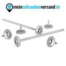 Spenglerschrauben DIN 7995 TX EPDM-Dichtscheibe Torx Neopren-Gummidichtung rostfreier A2 Edelstahl 4,5 x 50 mm - 20 mm 50