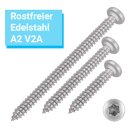 Blechschrauben Linsenkopf 5,5x70 Torx Edelstahl ISO 14585 DIN 7981 Bohrspitze-selbstschneidend 5,5 x 25 mm 100