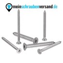 Blechschrauben Senkkopf 5,5x70 Torx Edelstahl ISO 14586 DIN 7982 Bohrspitze-selbstschneidend 5,5 x 70 mm 100 Stück 5,5 x 38 mm 25